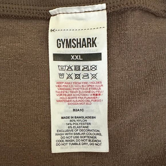 Gymshark Adapt Fleck Seamless Long Sleeve Crop Top‎ Size XXL Brown - Picture 3 of 6